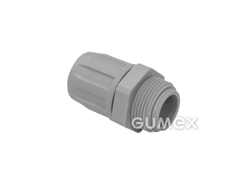 Konektor AD-K 180 P, pro chráničky 10mm, vnější závit PG7, IP54, PP, -10°C/+110°C, šedý
